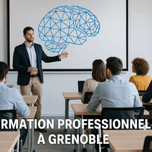 Groupe d’adultes en formation dans une salle moderne à Grenoble