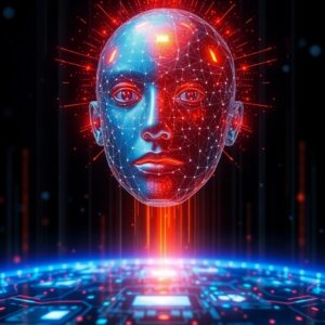 Une image attractive d'un monde ou l'intelligence artificielle est primordiale avec comme titre "2025 : Comment se reconvertir dans l’intelligence artificielle : le plan étape par étape pour réussir"