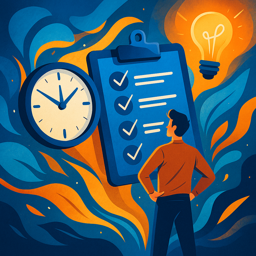 Illustration artistique et dynamique représentant un esprit focalisé appliquant la technique de l’implémentation d’intention dans un contexte professionnel