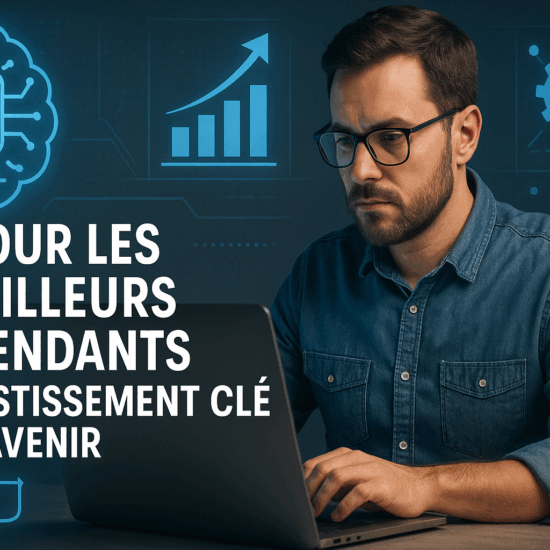 Un travailleur indépendant utilisant des outils d'IA pour optimiser ses processus métier.