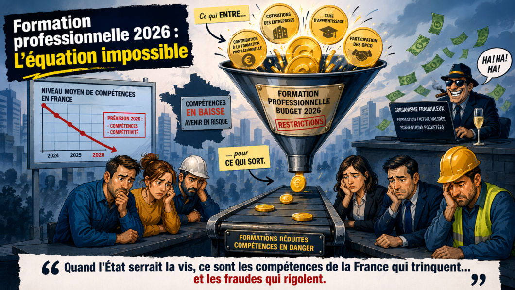 CPF 2026 : plafonnement à 1500€, reste à charge de 150€, délais OPCO de 6 semaines, budgets en baisse de 30%. Découvrez comment l’État asphyxie la formation pour les salariés ET les entreprises, alors que les besoins en compétences n’ont jamais été aussi urgents. Analyse critique, chiffres clés et solutions.